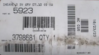 NEW NEXEN 5923 SHEAVE 3-5V GRV 07.10 OD HW