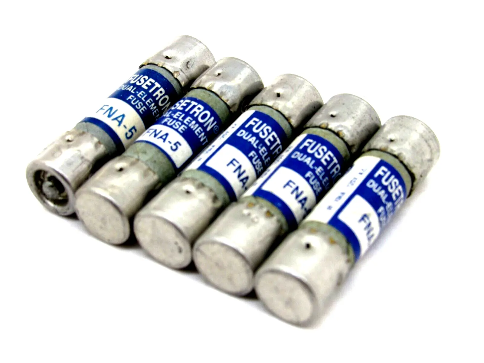 NEW LOT OF 5 FUSETRON FNA-5 FUSES FNA5