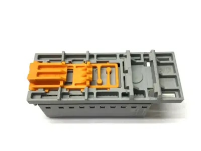 USED PHOENIX CONTACT DISTRIBUTION BLOCK PTFIX 4/18X1,5-NS35 GY LOT OF 2