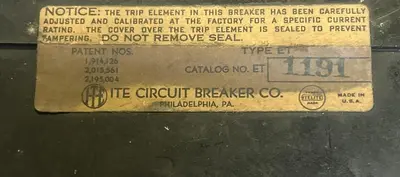 Used ITE ET1191 Miscellaneous Equipment (Electrical & Power) | Surplus Asset Holdings #1199068