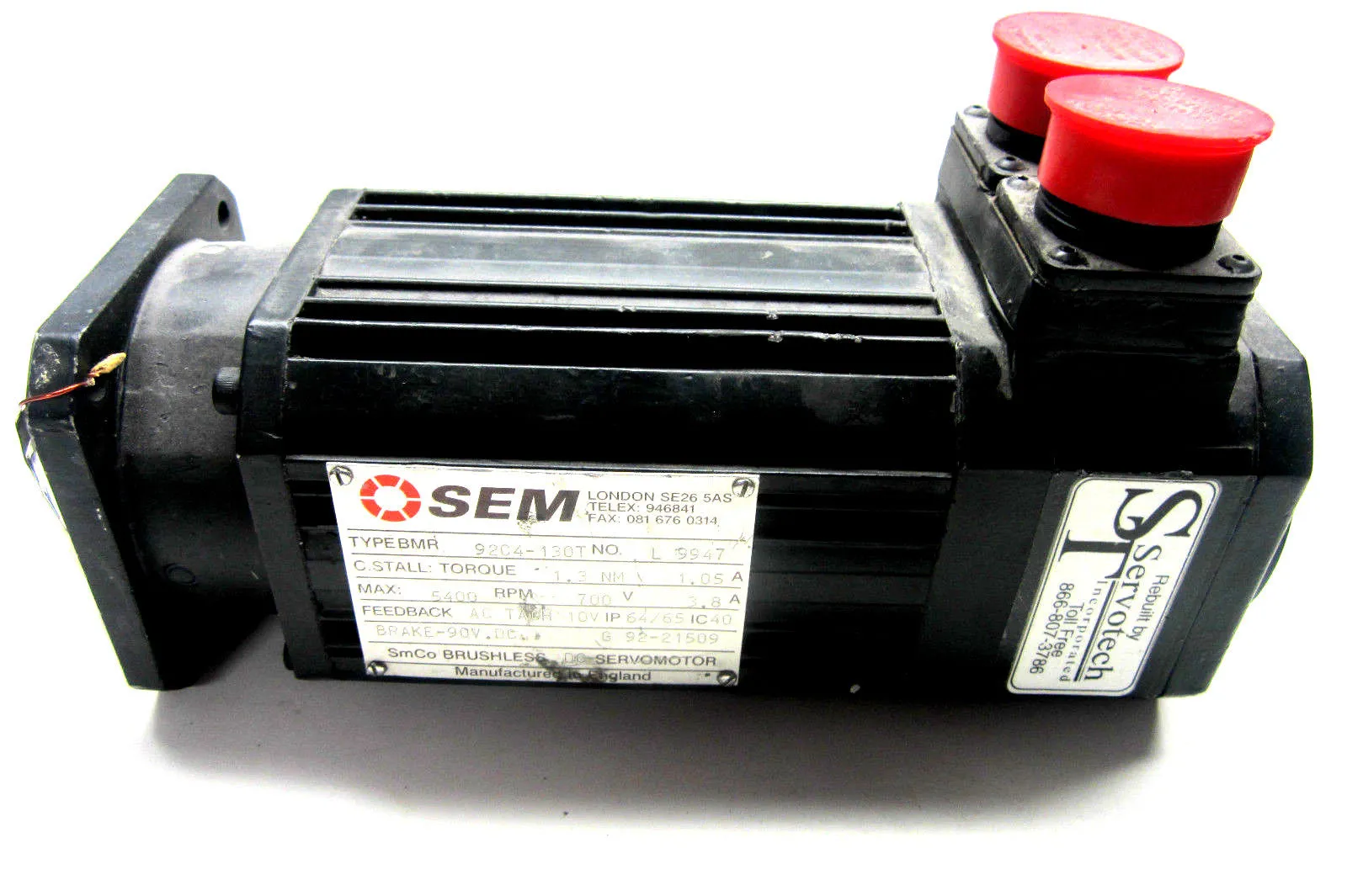 REPAIRED SEM 92C4-130T SERVO MOTOR 92C4130T