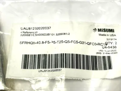 SFRHQ8-40.8-F5-P5-T25-Q5-FC5-G31-QFC0-RC14 | MiSUMi  Rotary Shaft LOT OF 2 - New