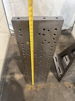 12" WIDE X 42" TALL X 24" DEEP DRILLED & TAPPED ANGLE PLATE SET. STOCK # 0222626