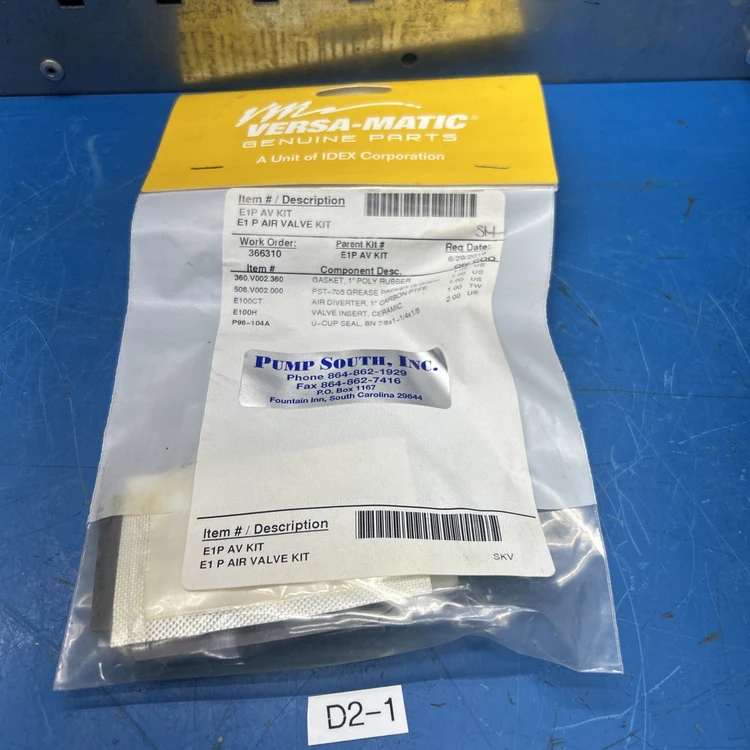New | in-Stock Versa-matic E1P AV KIT Pumps Indiana US | J&J Industrial Supply #523892