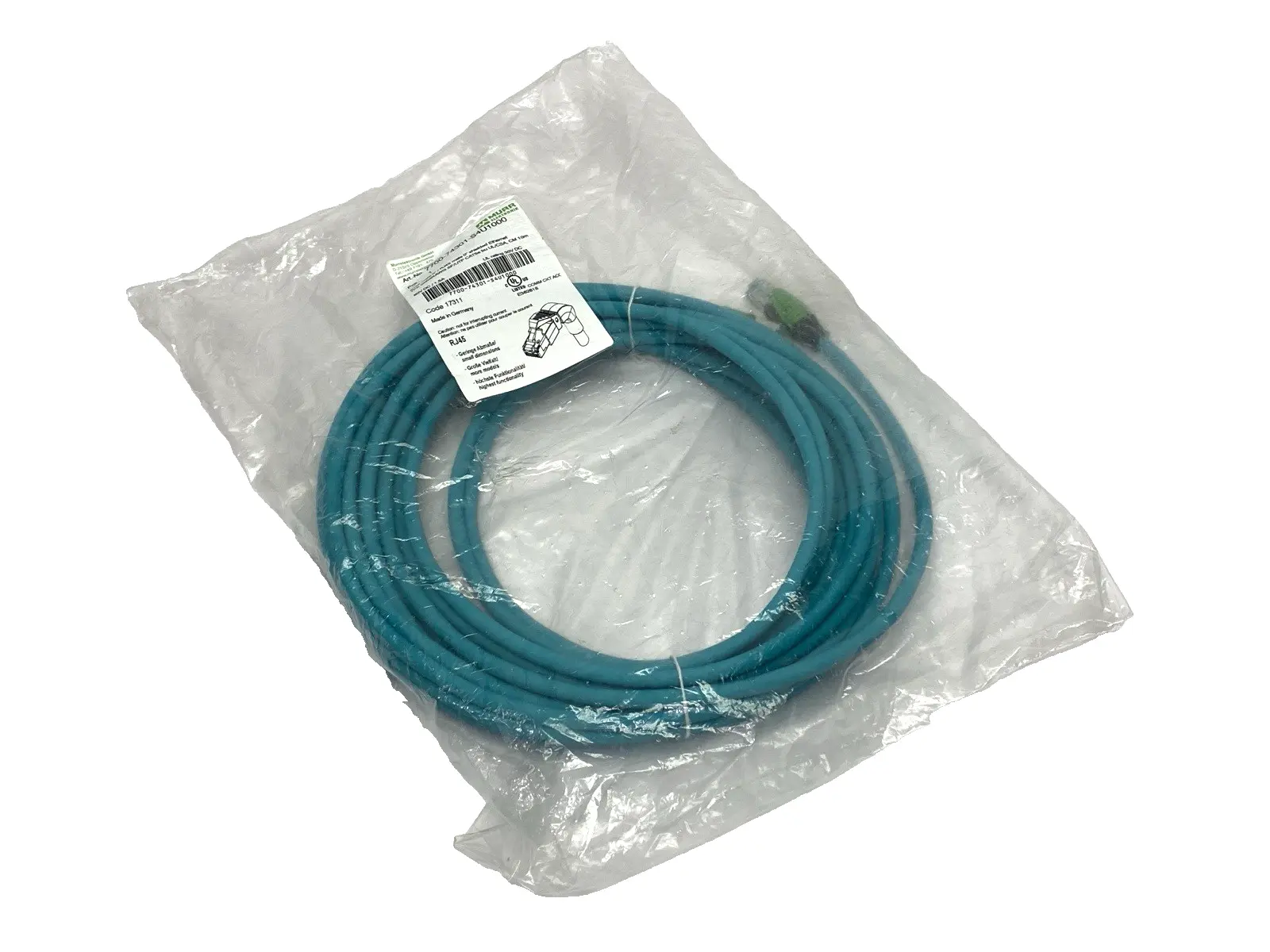 New | in-Stock Murr Elektronik Ethernet Cordset CAT5 RJ45 Male 10m Cable & Wire Michigan US | Maverick Industrial Sales #1391910
