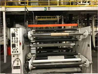 USED 1991 CINCINNATI MILACRON, SANO, AEC,  CONAIR, 4.5" EXTRUDER     SANO 12"      SANO 64"  SECONDARY NIP