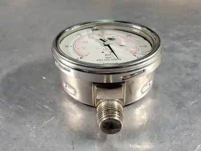 4" NACE Sour Gas Service Gauge, Range 0-60 PSI, Liquid Filled, 316L