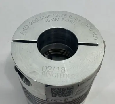Used Ringfeder Metal Bellows Coupling 38mm Bore to 40mm Bore Ma=73.75 ft-lbs Tooling & Accessories (Other) Michigan US | Maverick Industrial Sales #1395149