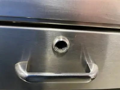 Used ColorPoint Used Colorpoint Portable Stainless Steel Gray Work Counter with Foldable Shelf 120V Food Prep Tables Illinois US | Falcon Restaurant Supply #1376226