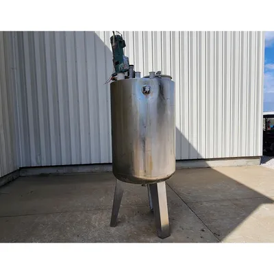 Used Stainless Steel Vertical Mix Tank – 260 Gallon