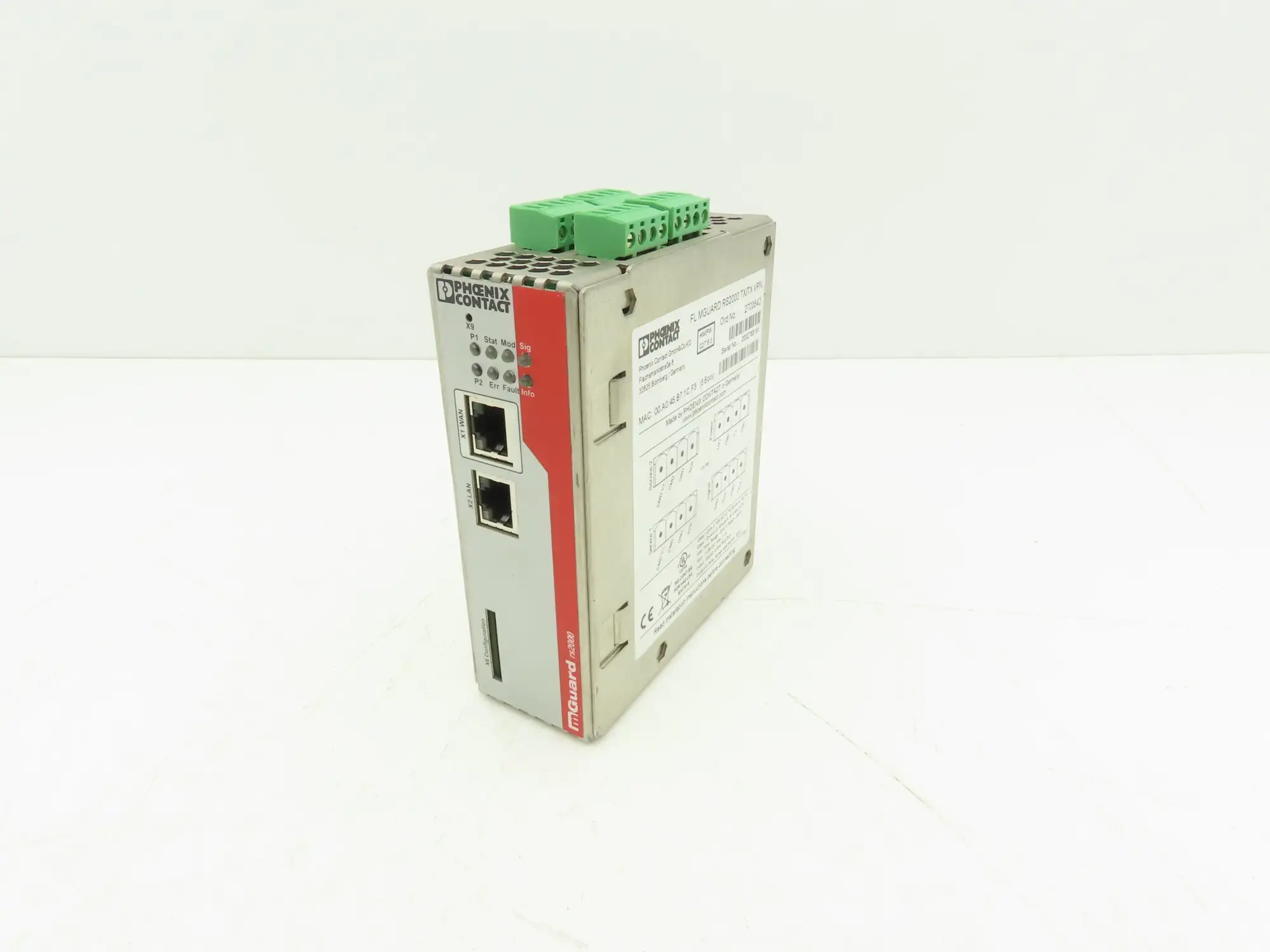 Phoenix Contact FL MGUARD RS2000 TX/TX VPN PLC Remote Router Module