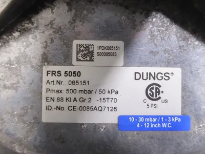 2" DUNGS FRS 5050 065151 Flanged Gas Pressure Regulator Used