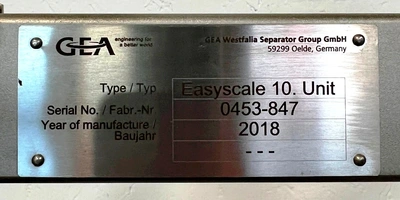 Westfalia Easyscale 10.C biotech clarifier skid, 316SS.