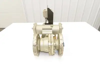 NDV Nippon E100N DN50 2" Flanged 2-Way Ball Valve & Pneumatic Actuator EPN1101N