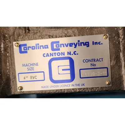 NEW CAROLINA CONVEYING 4" RVC