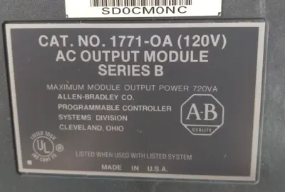 Allen Bradley 1771-OA/A AC Output Module 120V Loc3B40