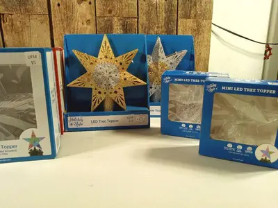 Lot of Christmas Star Tree Toppers