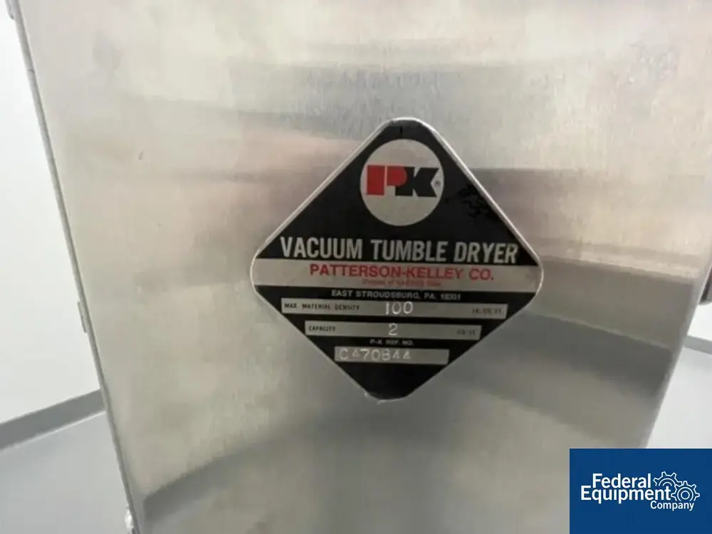 USED Patterson-Kelley 2 Cu Ft P-K Double Cone Dryer, Hastelloy C22, 100#