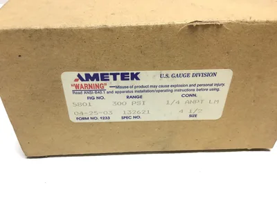 Ametek USG SPEC 132621 Gauge 4-1/2″ 300 PSI 1/4″ ANPT LM – Black