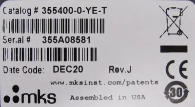NEW MKS 355400-0-YE-T HOT CATHODE TRANSDUCER 3554000YET