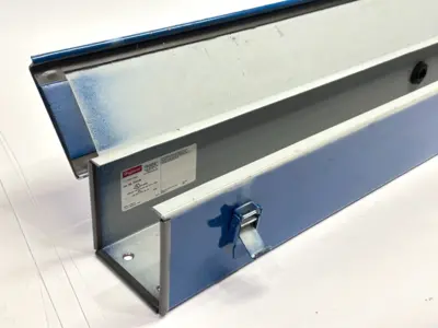 F44L48 | Hoffman  Straight Lay-in Hinged Cover Type 12 Blue 4" x 4" x 34" SHORTENED - Used