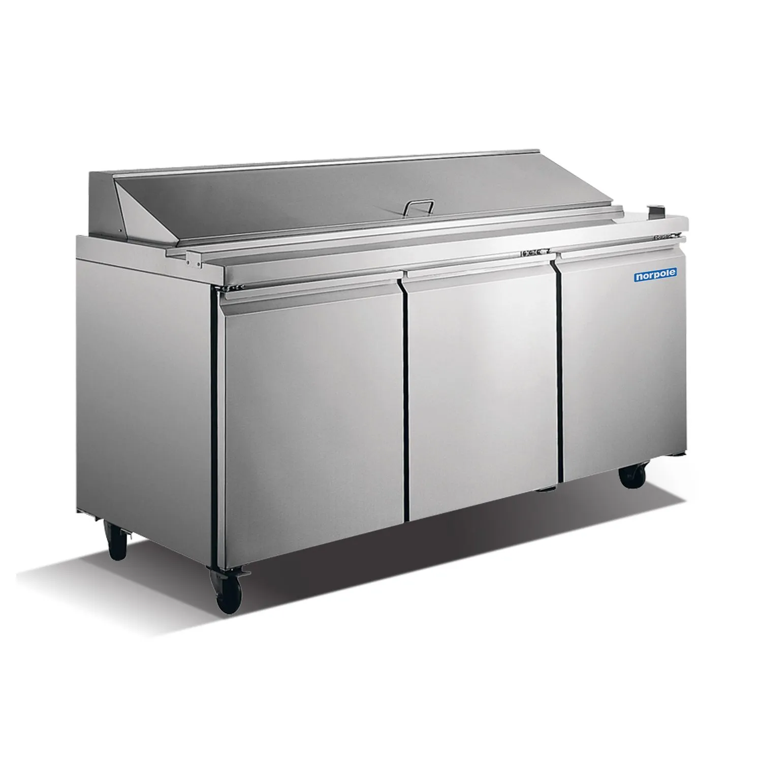 126-0029 Norpole NP3R-SW 3 Door Self Contained Sandwich Prep Table Cooler