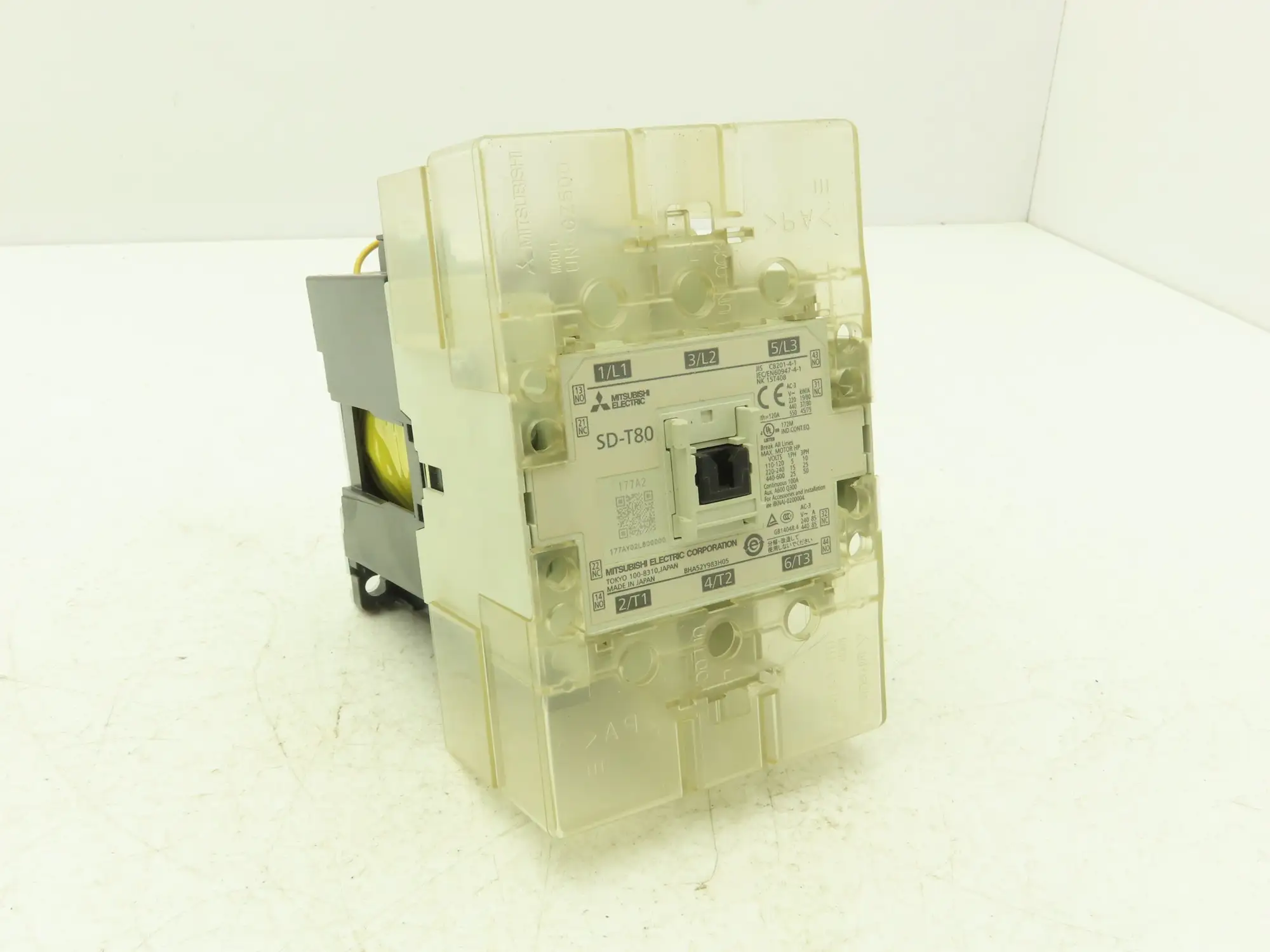 Mitsubishi SD-T80 Motor Starter Contactor 3Ph 50Hp 600V 100A 24VDC Coil