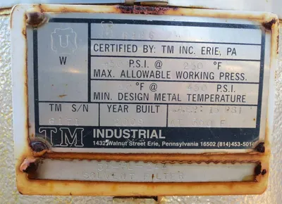 USED 2009 TM INDUSTRIAL FILTER