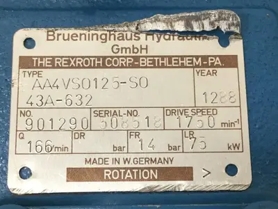 USED BRUENINGHAUS HYDRAULIK AA4VS0125S043A632