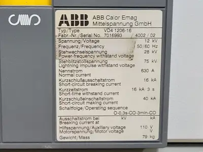 USED ABB VD4 1206-16