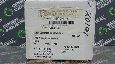 Ariel B-1478 Compressor Piston Nut 3-1/4 O.D., JGJ:RJ New NIB
