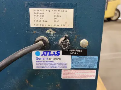 USED ATLAS GRAPHIC EQUIPMENT MODEL-5 WAY VAC-U LITE