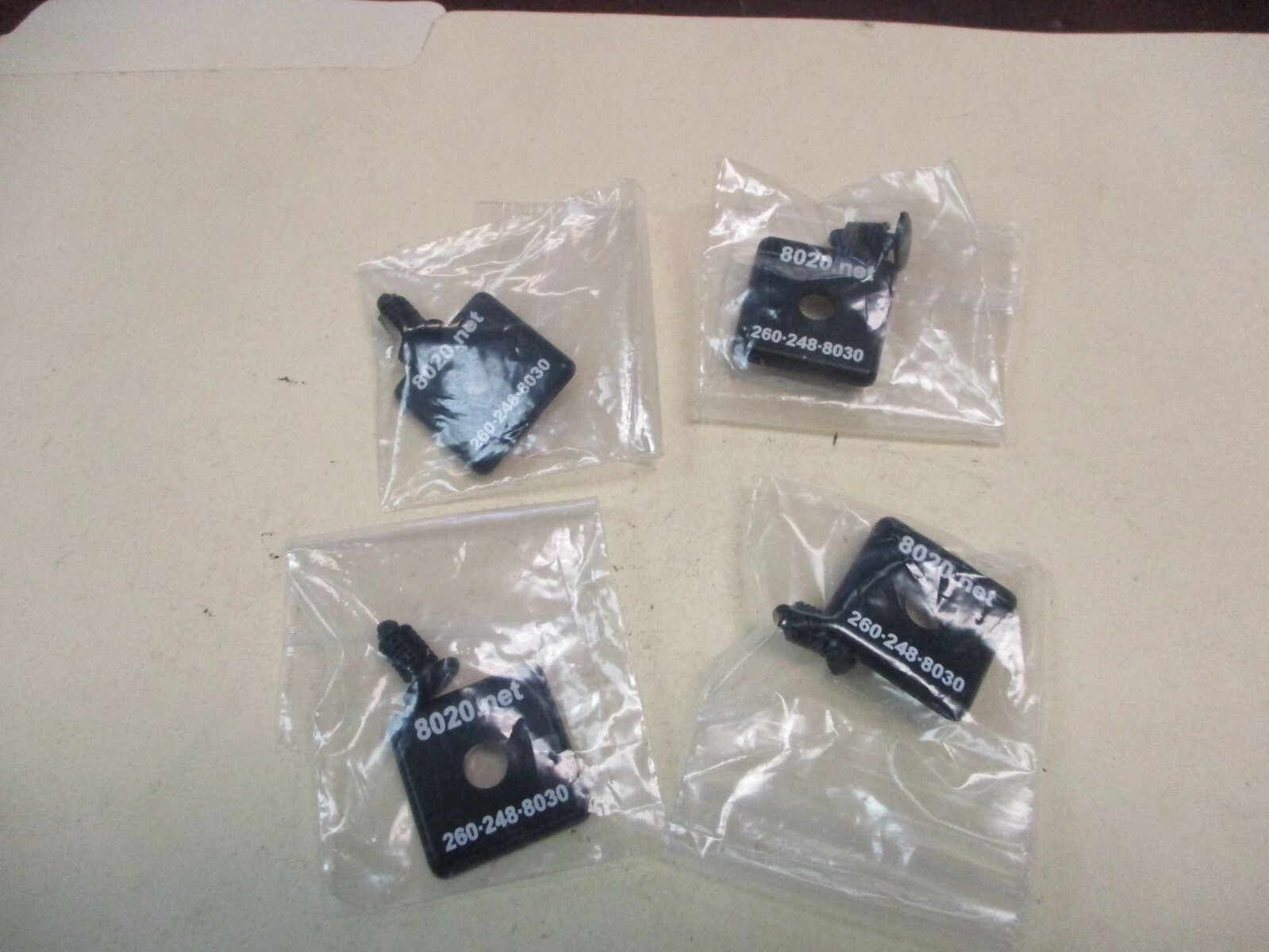 New #2015N Black ABS Plastic End Caps with Fastners (QTY 4)