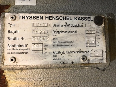 1995 HENSCHEL FM 40D Resin Handling, High Intensity Mixer | Mark One Machinery (10)