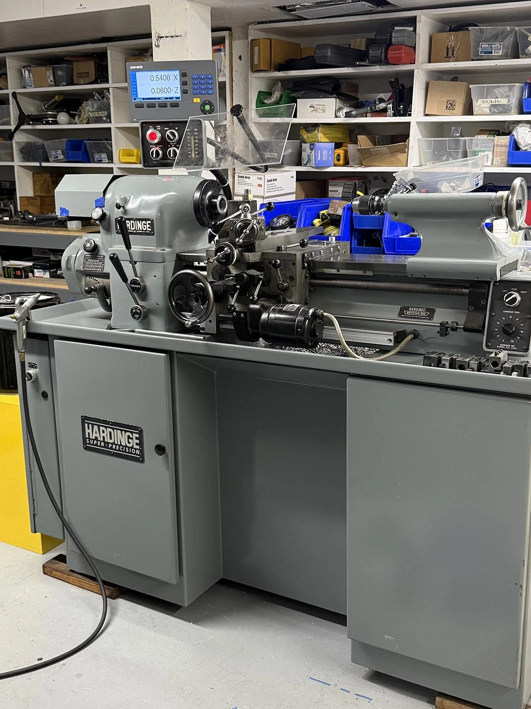 Used 2023 Hardinge HLV-H, Vari-Speed, 5C-Collet, Acu-Rite DRO, 3-Jaw, Precision Lathes New Jersey US | Machinery Values #1334035