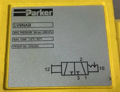 PARKER LV8NAB / ES125MC PNEUMATIC LOCKOUT VALVE / SILENCER 6D-15