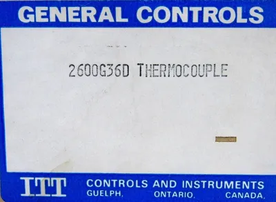 NEW GENERAL CONTROLS 2600G36D THERMOCOUPLE