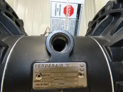 Verderair VA40KA Pneumatic Double Diaphragm Air Pump 1-1/2" Kynar 379LPM 120PSI