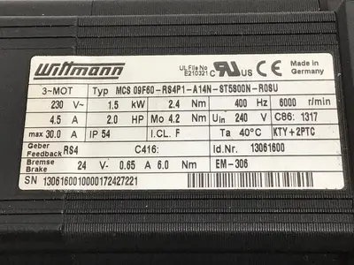 USED WITTMANN MCS 09F60-RS4P1-A14N-ST5S00N-R0SU