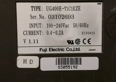 Fuji Electric UG400H-T1C1EZE Display Screen 100/240VAC 0.4-0.2A. 2D