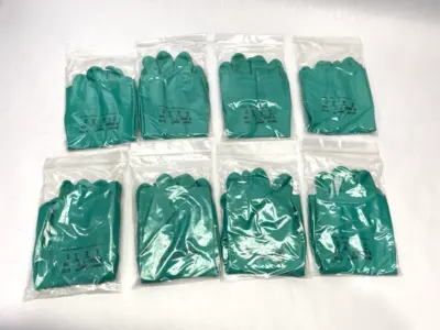 USED ANSELL ALPHATEC SOLVEX CHEMICAL RESISTANT NITRILE GLOVES XL LOT OF 8
