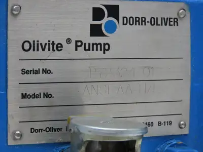 Dorr-Oliver ANSI AA/HL Olivite Rubber Lined Centrifugal Pump 1"x1.5" Flanged