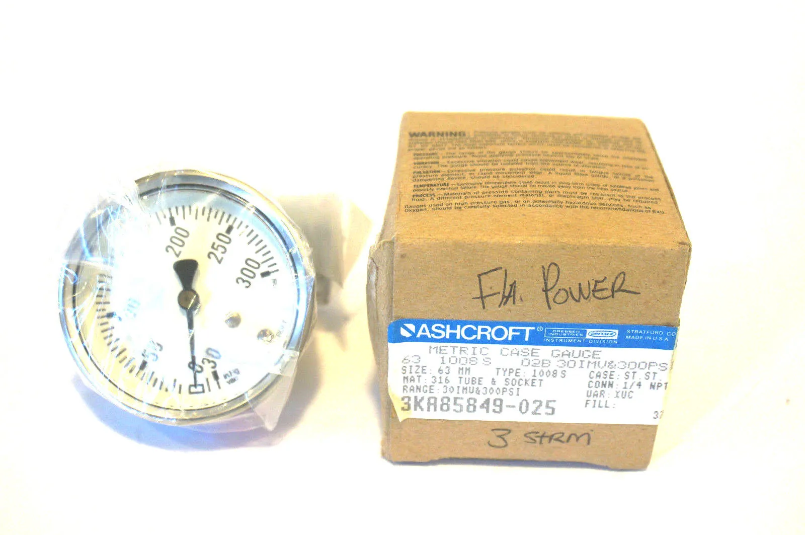 NEW ASHCROFT 63-1008-S-02B-30 IMV GAUGE 631008S02B30