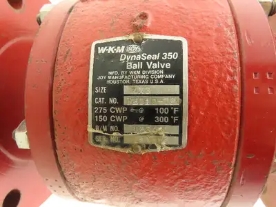 WKM DynaSeal 350 Green Poly Lined 3Pc Chemical Ball Valve 3" Flanged 8-Bolt