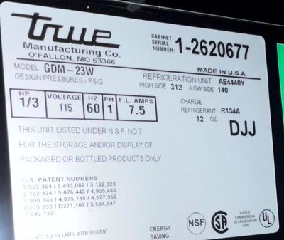72-0382 True GDM-23W Self Contained Wine Cooler