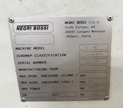 2012 NEGRI BOSSI JANUS 330 Injection Molding Horizontal/Vertical | Machinery Network (7)
