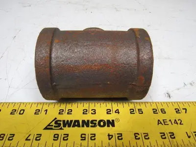 2" x 1-1/4" x 2" Black Iron Pipe Reducing Tee Fitting NPT Lot Of 21