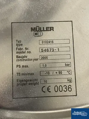 USED Muller Muller Drum Emptying System, Type FD, S/S