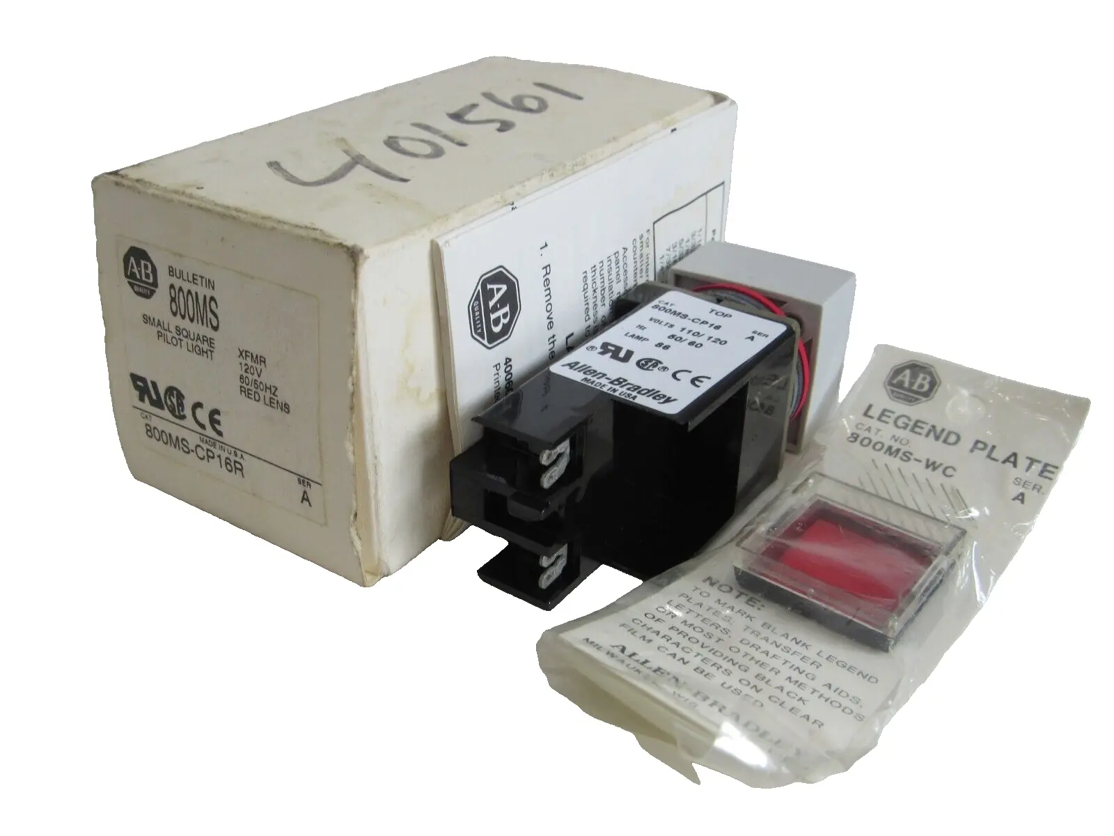 ALLEN BRADLEY 800MS-CP16R PILOT LIGHT SER. A 800MSCP16R NEW, SURPLUS