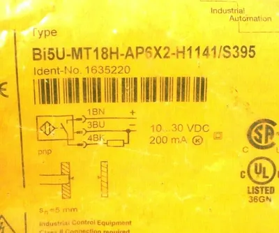 NEW TURCK BI5U-MT18H-AP6X2-H1141/S395 PROXIMITY SENSOR 1635220